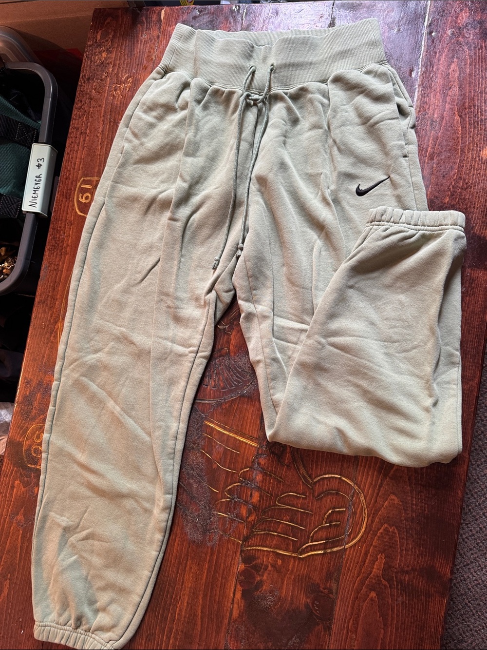 Nike Olive Green Jogger Sweatpants with Drawstring